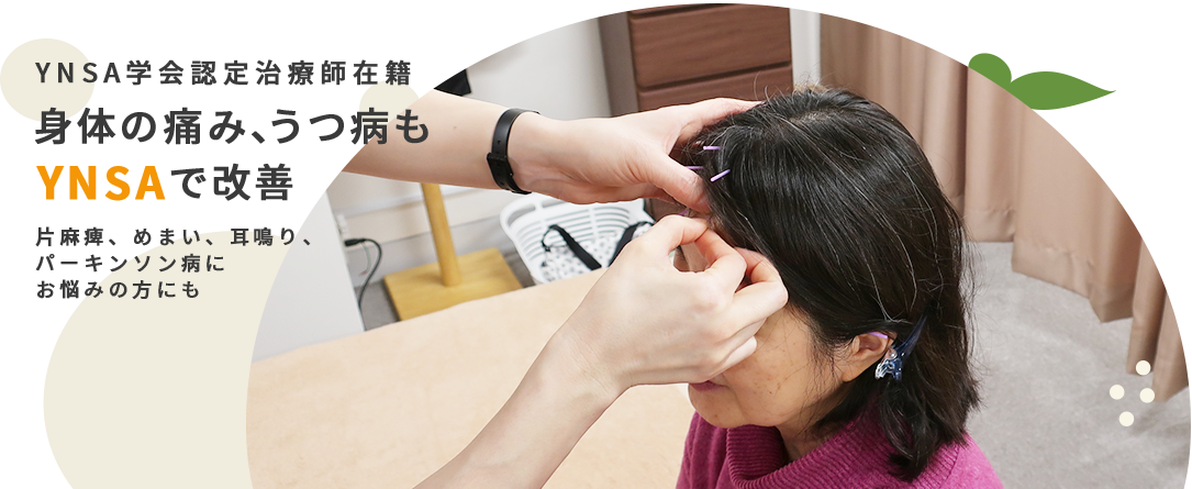 YNSA学会認定治療師 身体の痛み、うつ病も YNSAで改善 片麻痺、めまい、耳鳴り、パーキンソン病にお悩みの方にも